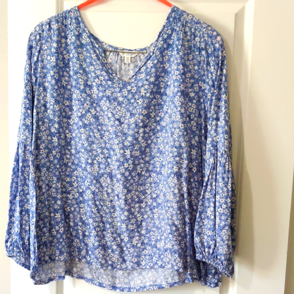 Blue Floral Women's Top